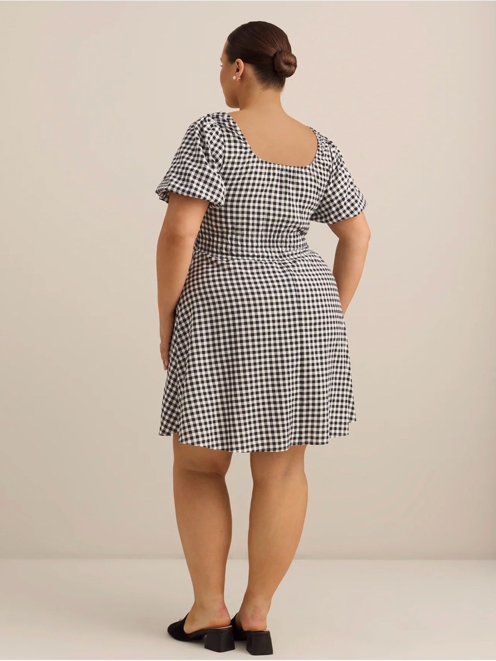 NWT Black and White Gingham Dress - Picture 2 of 3